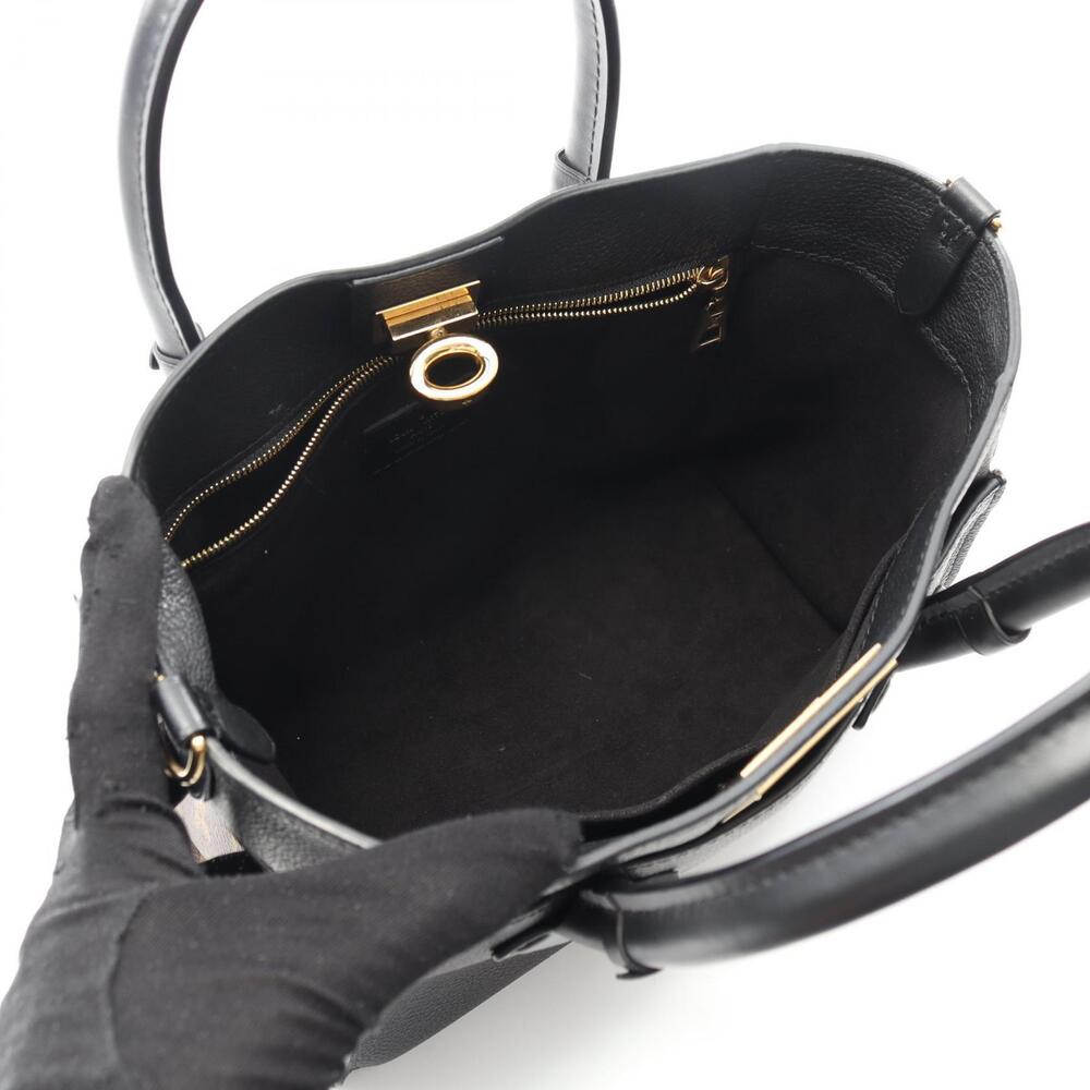 Louis Vuitton On My Side Handbag Leather Canvas Monogram Black Brown - Picture 3 of 6